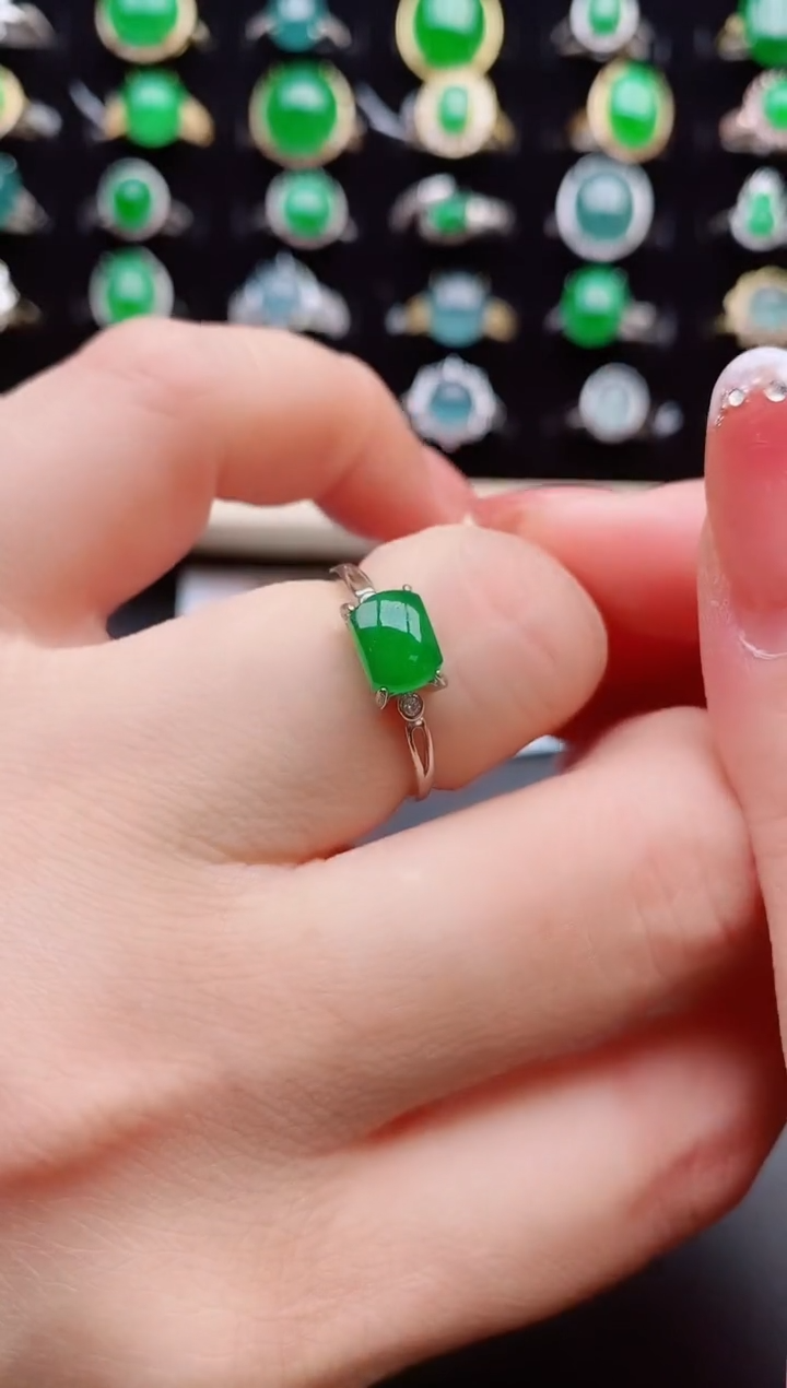 【闪购商品】翡翠戒指银S925镶嵌508501