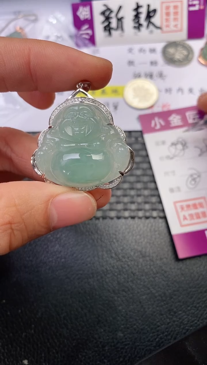 颈饰银S925镶嵌翡翠用****4挂件