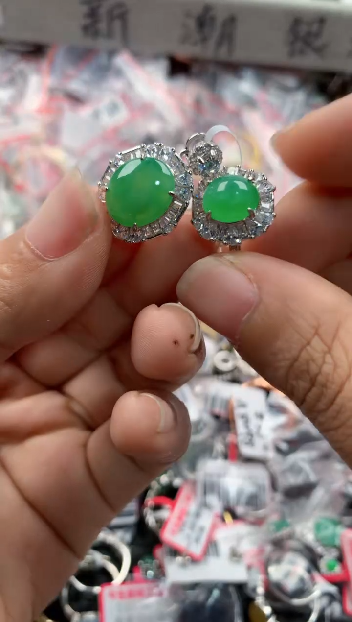 银S925镶嵌戒指翡翠333                7