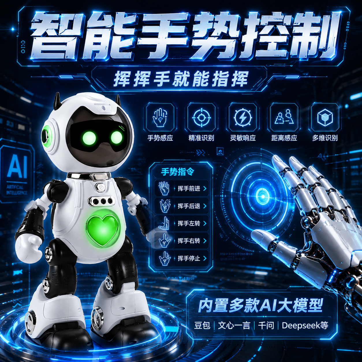 智能AI机器人儿童玩具蓝牙音响智能对话教课题生日六一礼物 图片 5