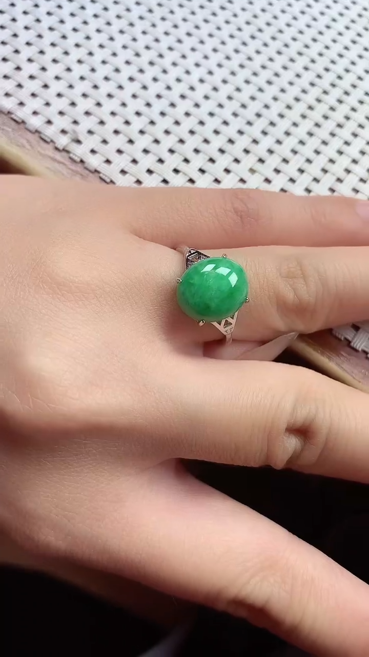 【闪购商品】翡翠戒指银S925镶嵌戒指