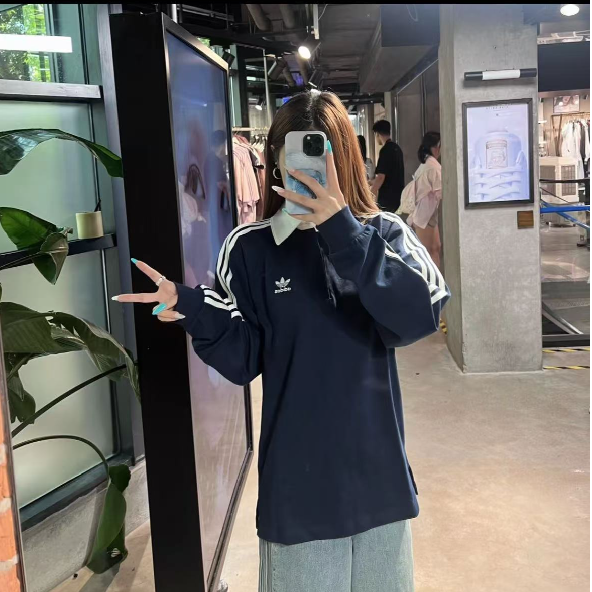 adidas/阿迪达斯三叶草originals时尚柔软运动长袖Polo衫 JY1400