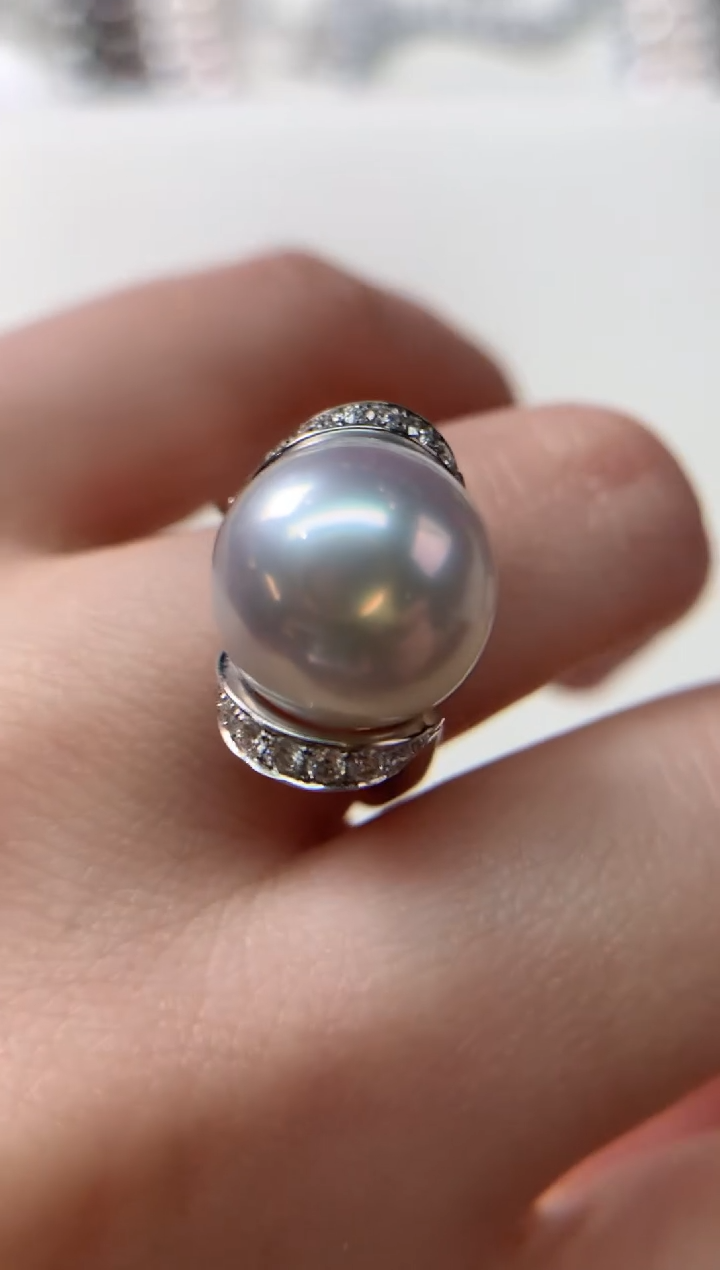 【闪购商品】海水珍珠戒指18K金镶嵌S90|19800