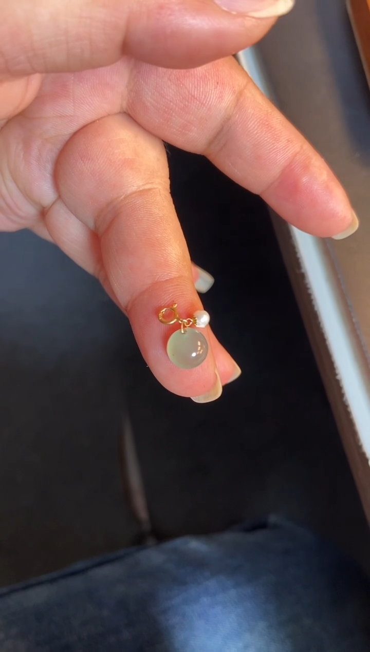 吊坠(不含链)18K金镶嵌翡翠1