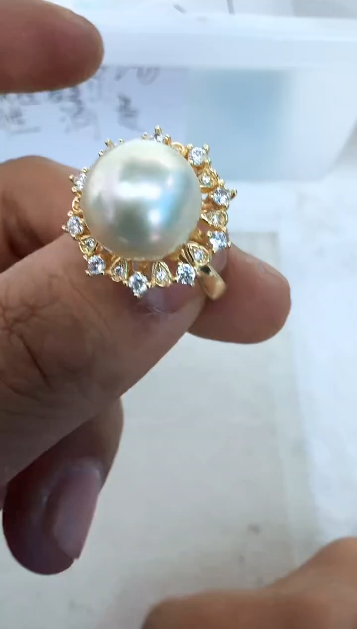 【闪购商品】海水珍珠戒指银S925镶嵌戒指