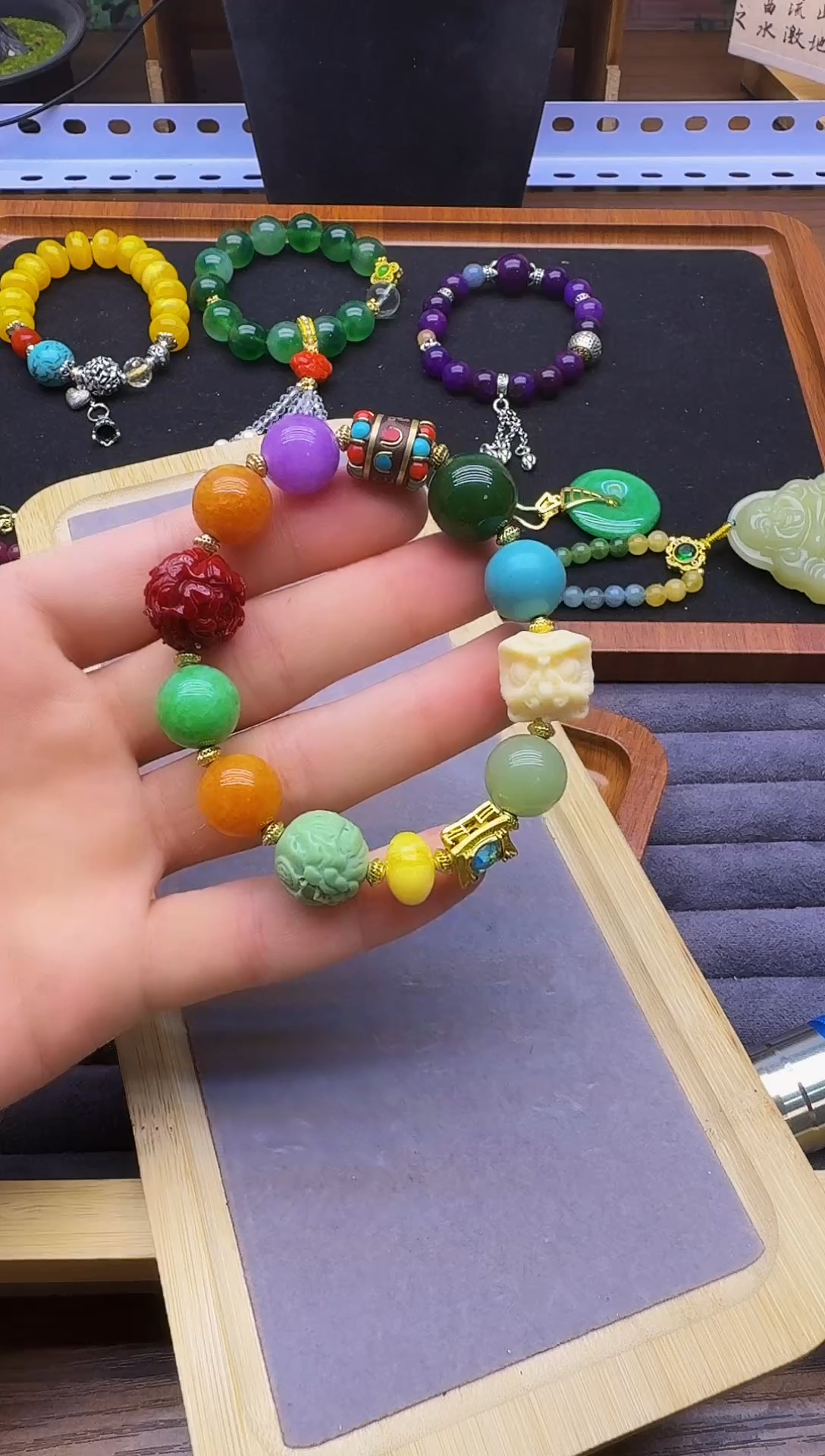 玛瑙/玉髓手链14K金镶嵌S29