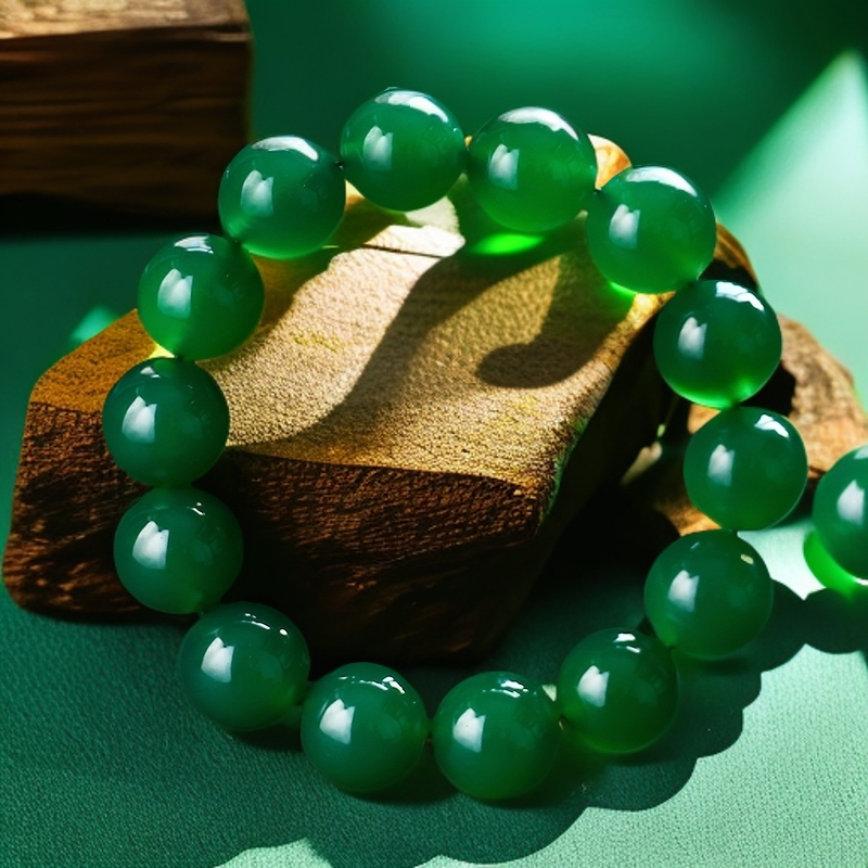 【月月福利专属】国风气质碧水翡翠典雅帝王绿绿手串12MM手串