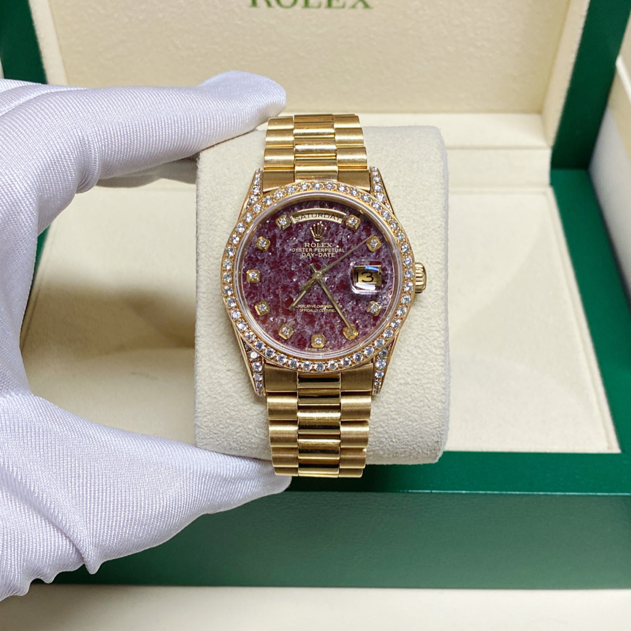 99新 Rolex/劳力士 石榴石18238升级118388/智超/单表