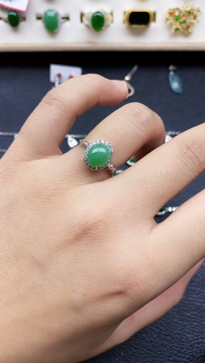 【闪购商品】翡翠戒指银S925镶嵌212111