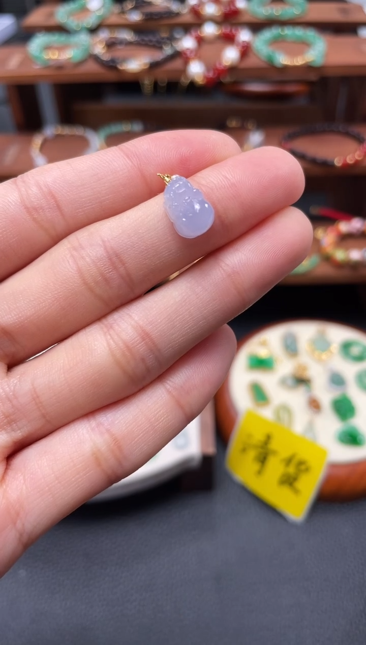 【闪购商品】翡翠吊坠(不含链)18K金镶嵌一个   JK275