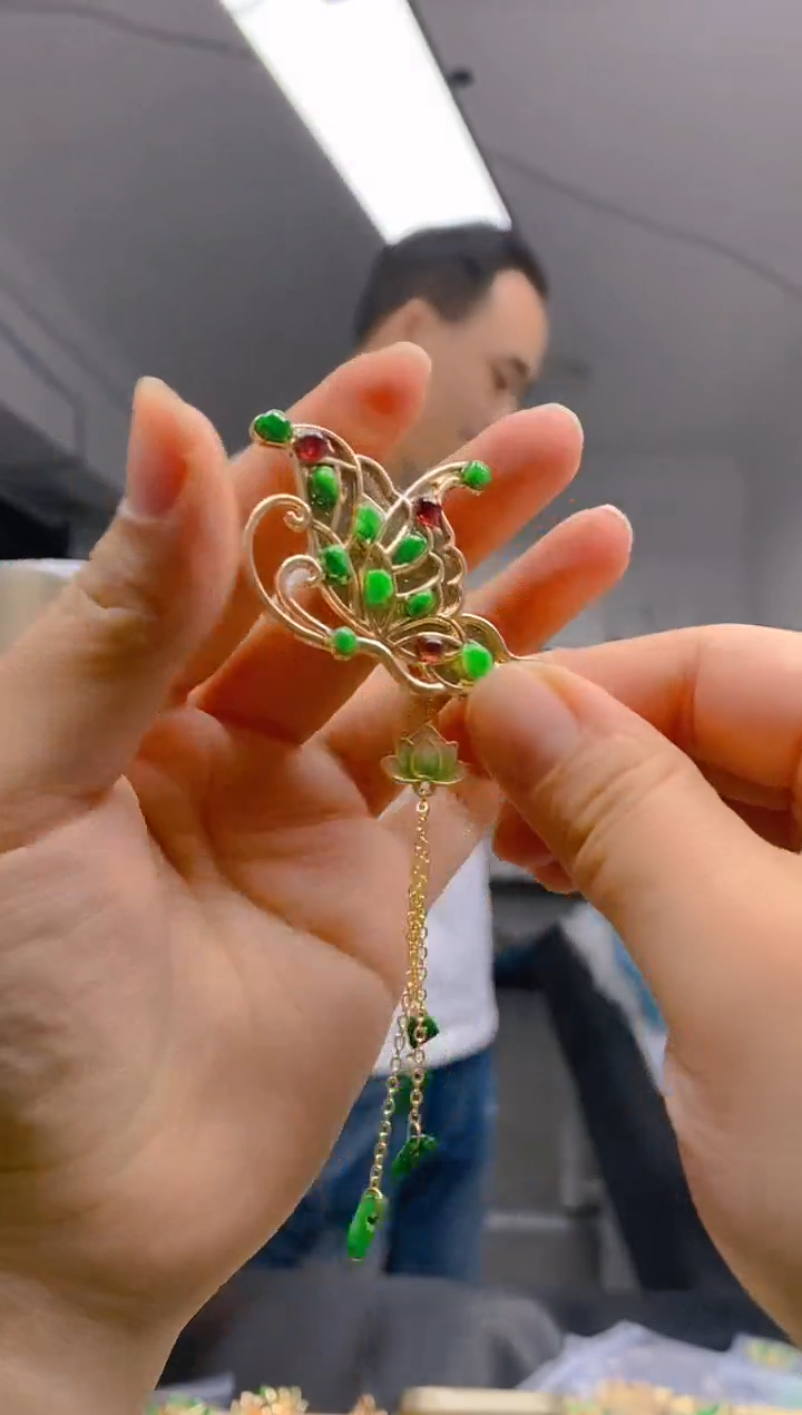 【闪购商品】翡翠耳饰合金0396翡翠发簪