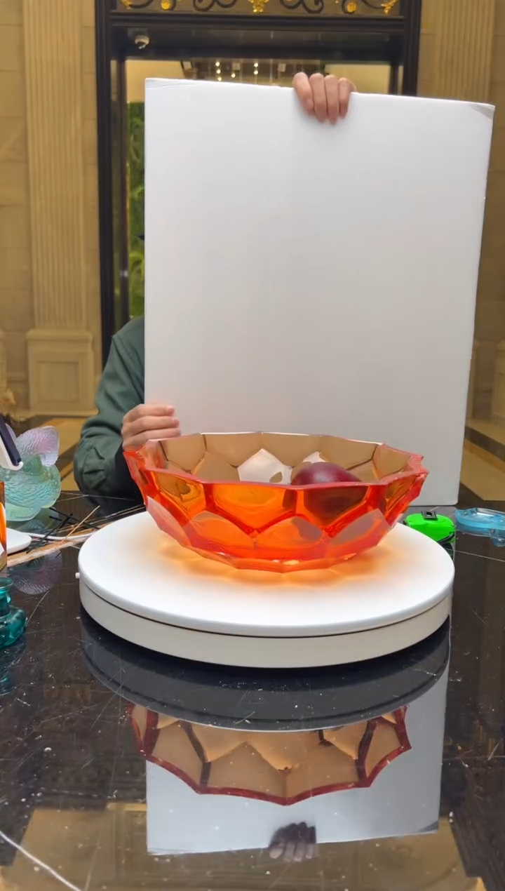 【闪购商品】摆件红色caorle艺术琉璃果盘
