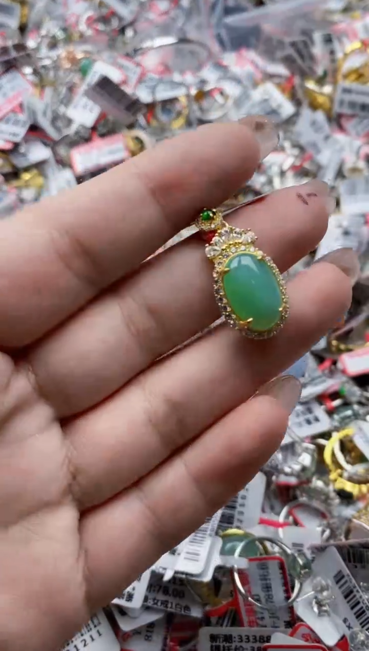 【闪购商品】翡翠戒指银S925镶嵌555555---7