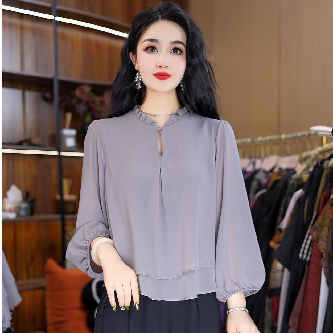 7790-10（月魄灰）新款女士小衫