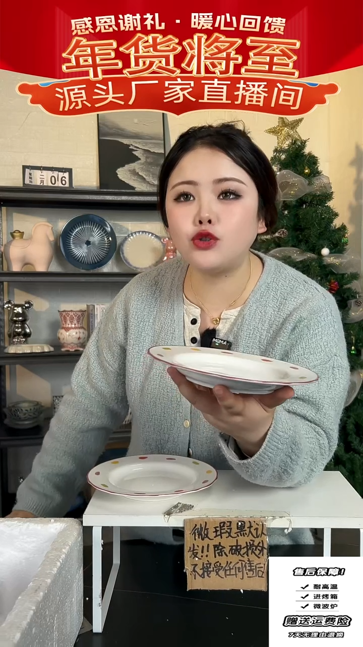 【闪购商品】瓷波点盘2只装