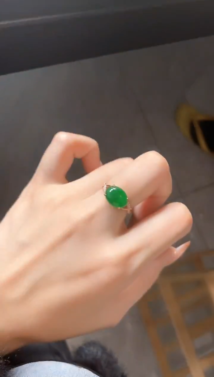 银S925镶嵌戒指翡翠51151