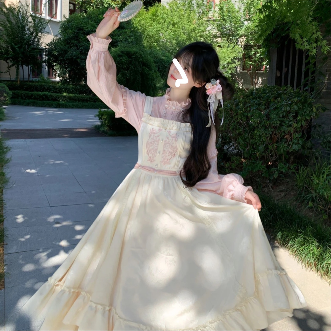 【一捧秋甜】少女感甜美花边衬衫国风吊带裙出游套装2025年秋季