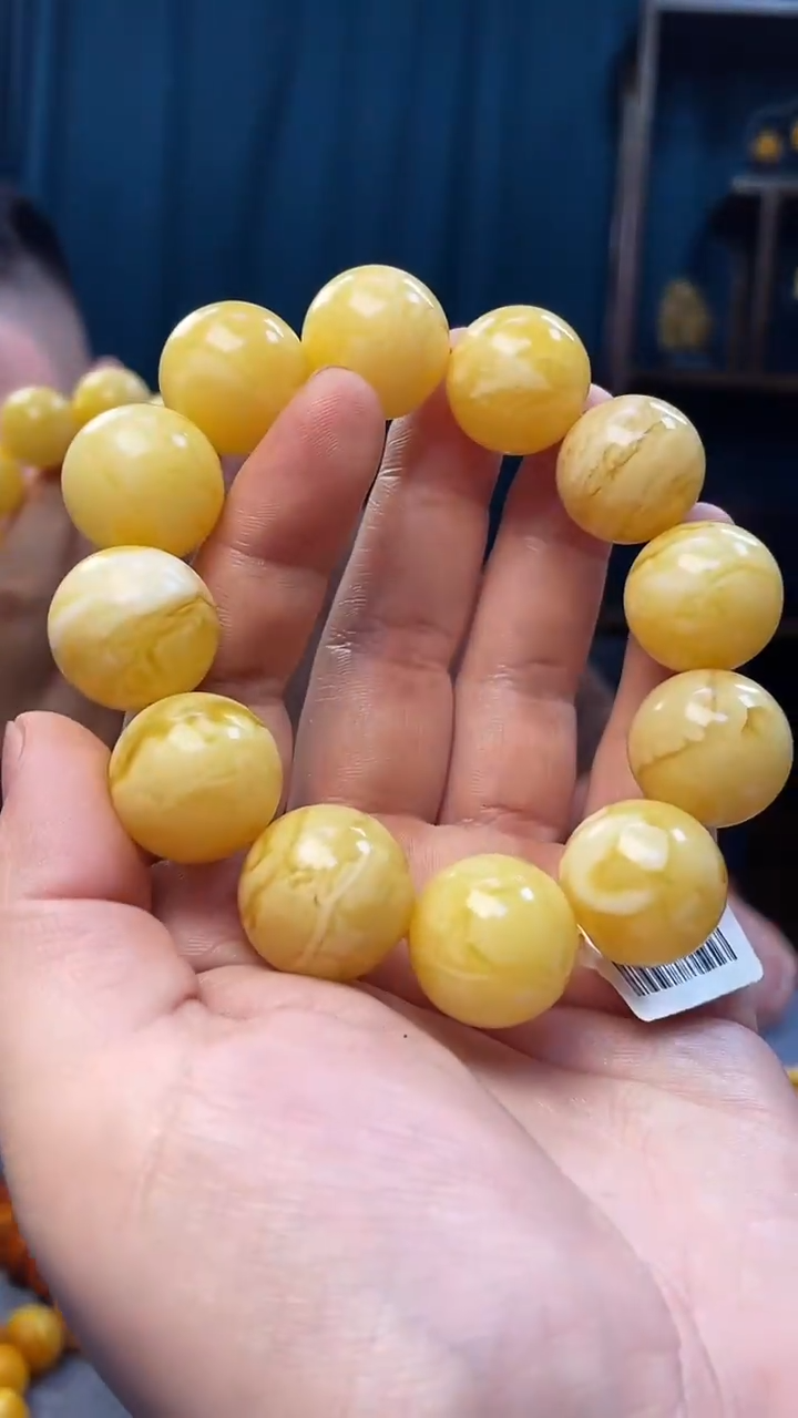 手串琥珀未镶嵌蜜蜡圆珠手串