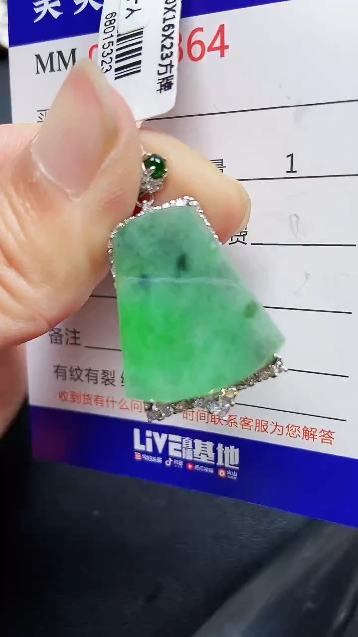 颈饰银S925镶嵌翡翠5864