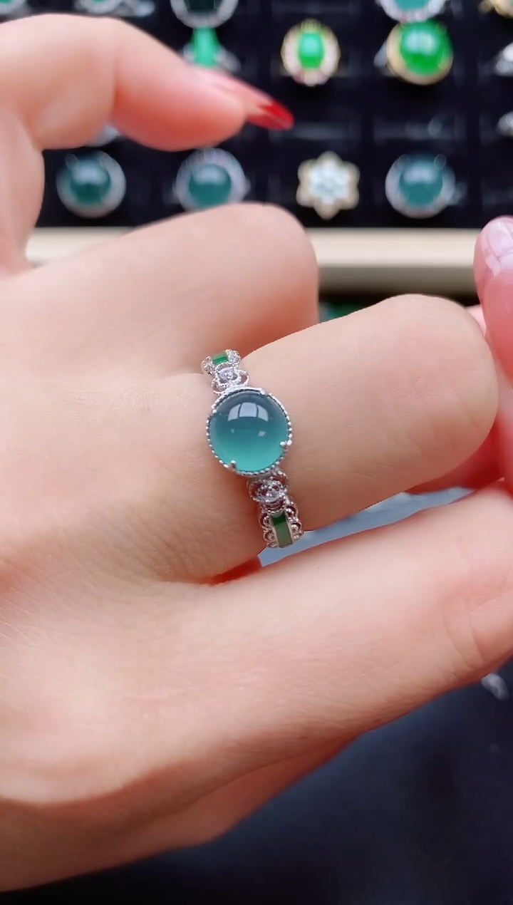 【闪购商品】翡翠戒指银S925镶嵌321321
