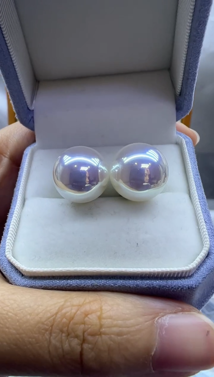 银S925镶嵌耳饰淡水珍珠450