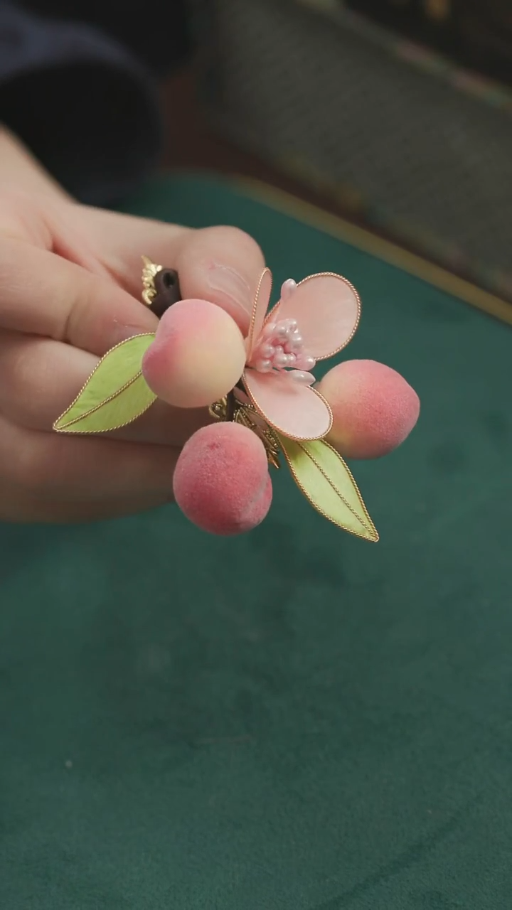 刺绣【高货】湘传礼 桑蚕丝 非遗绒花发夹