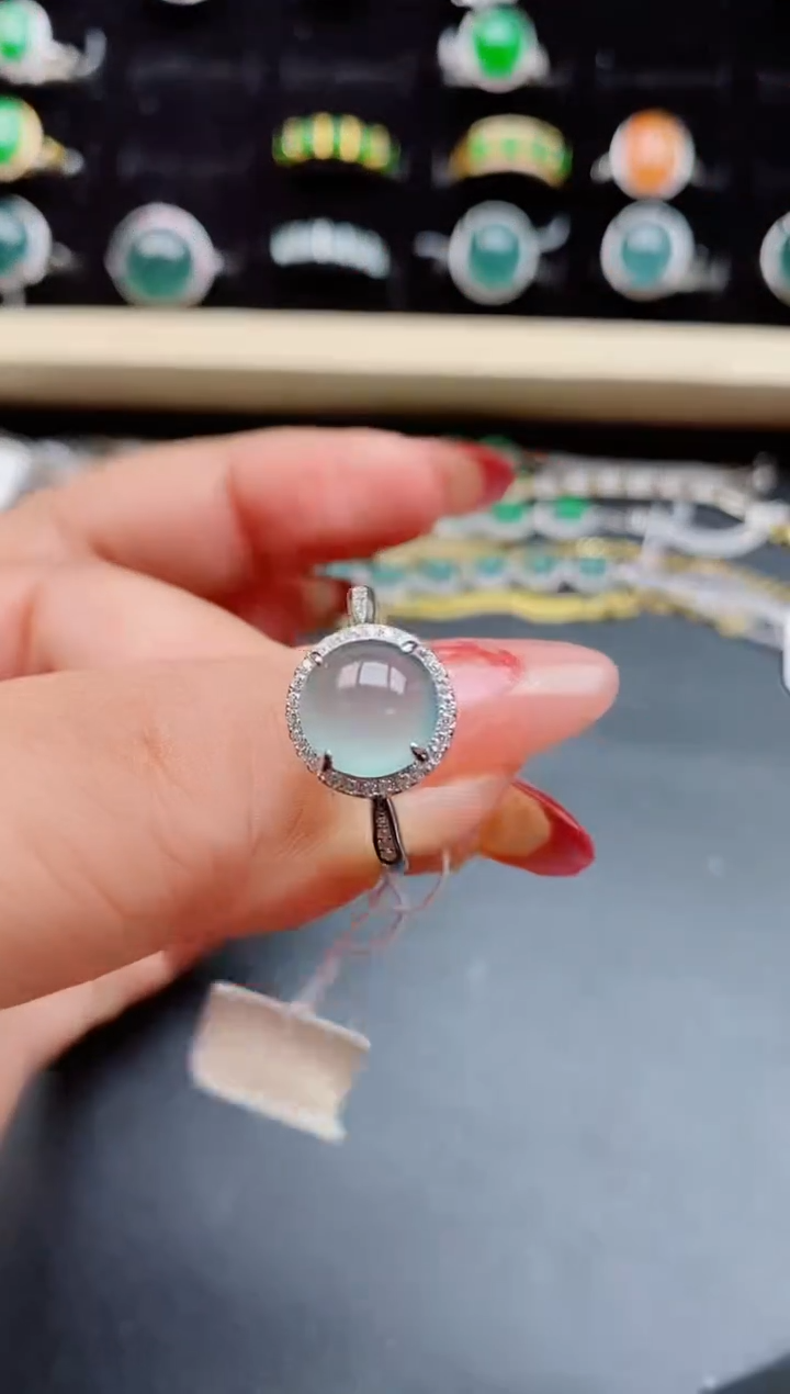 【闪购商品】翡翠戒指银S925镶嵌1321