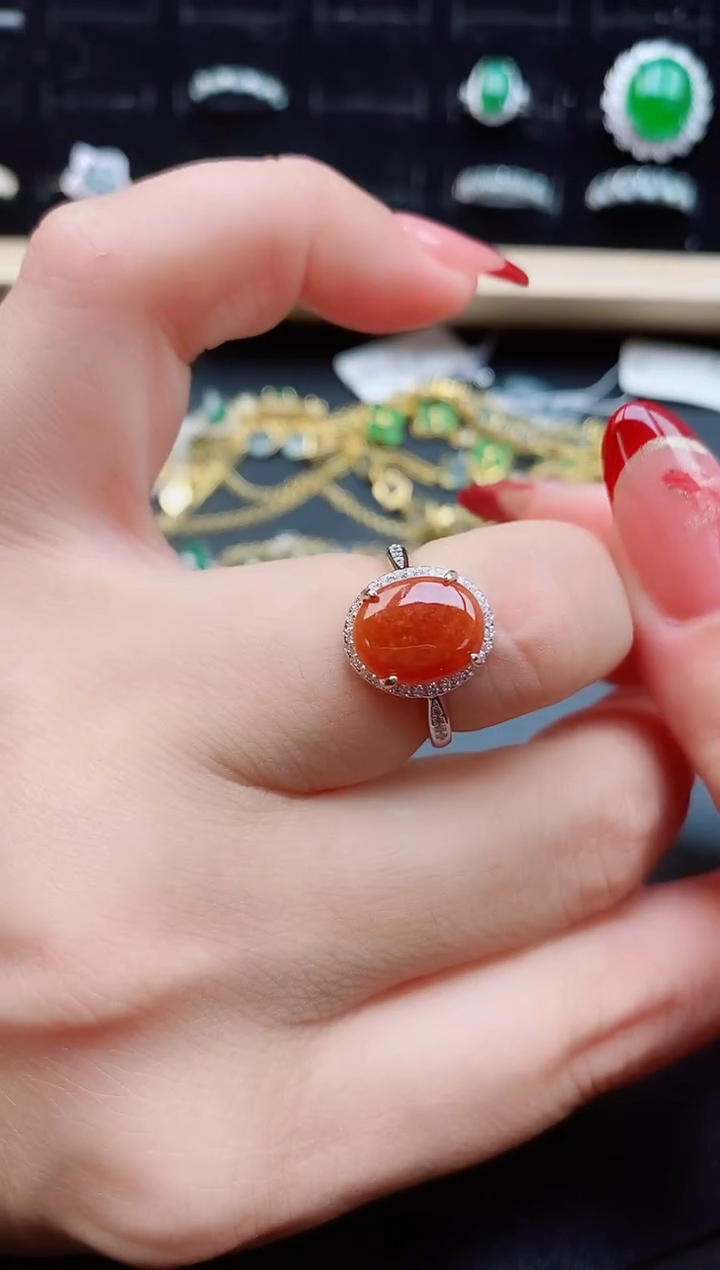 【闪购商品】翡翠戒指银S925镶嵌12121