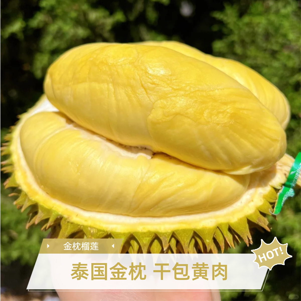 多送半斤【纯肉】泰国【空运】1-2斤树熟金枕鲜榴莲核小肉厚【直播间现开】深圳同城闪送榴莲同城配金枕泰国