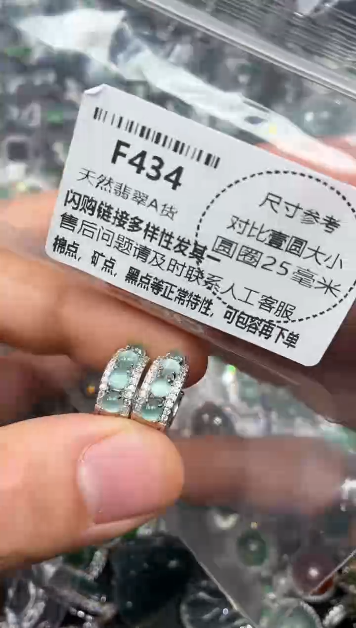 颈饰未镶嵌翡翠F434耳扣