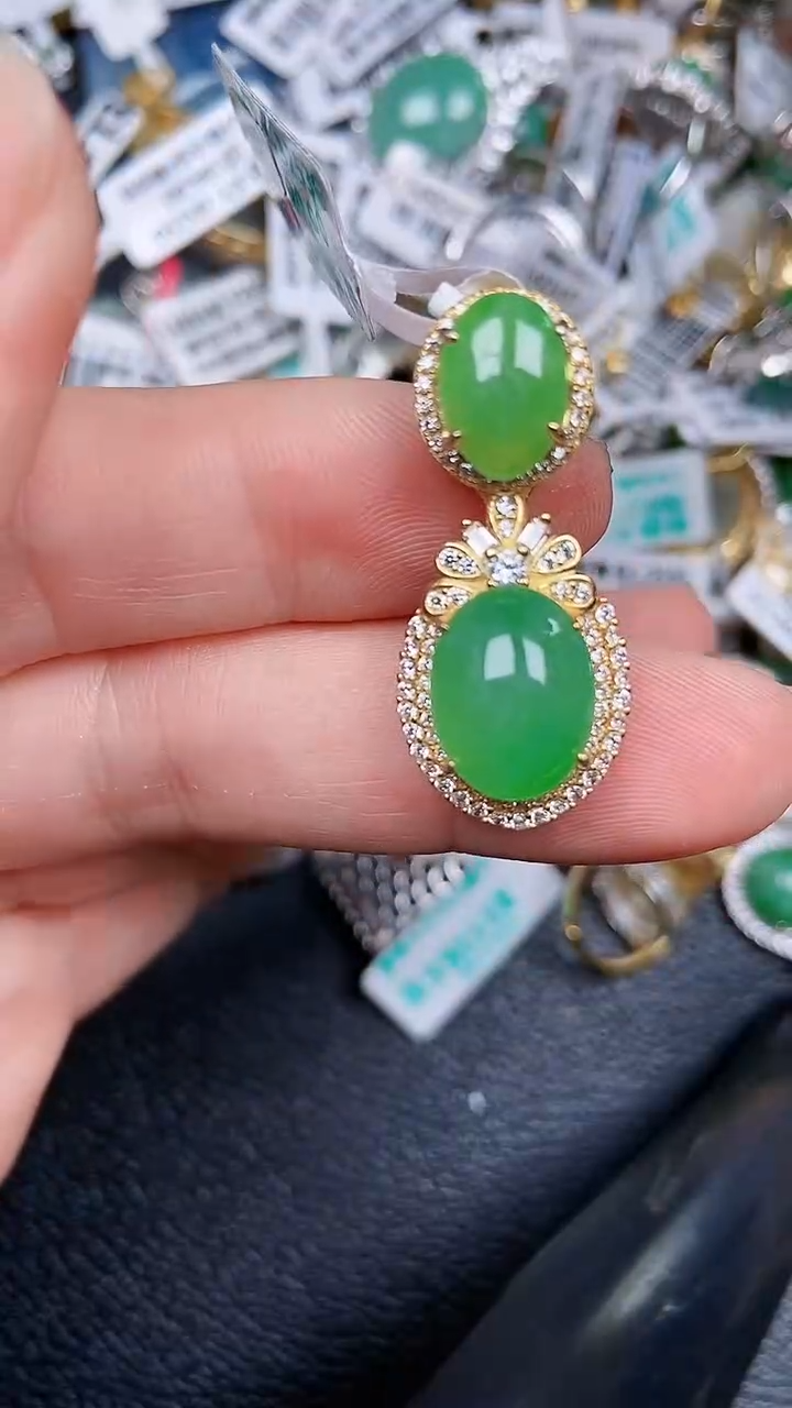 颈饰银S925镶嵌翡翠0056