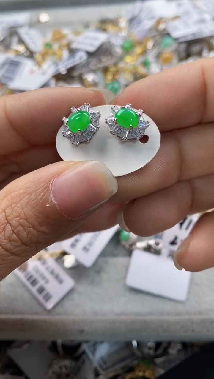 银S925镶嵌戒指翡翠11-11---3