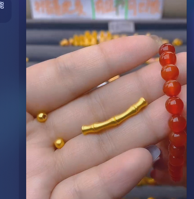 足金999古法竹节+卡4古2颗子玛 瑙/多样性发