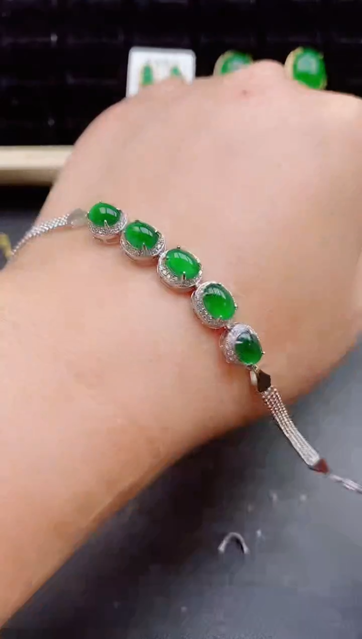 【闪购商品】翡翠手链银S925镶嵌1212121
