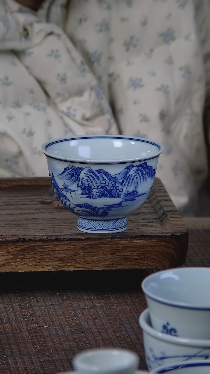 【闪购商品】折葵非器手工手绘山水高足杯