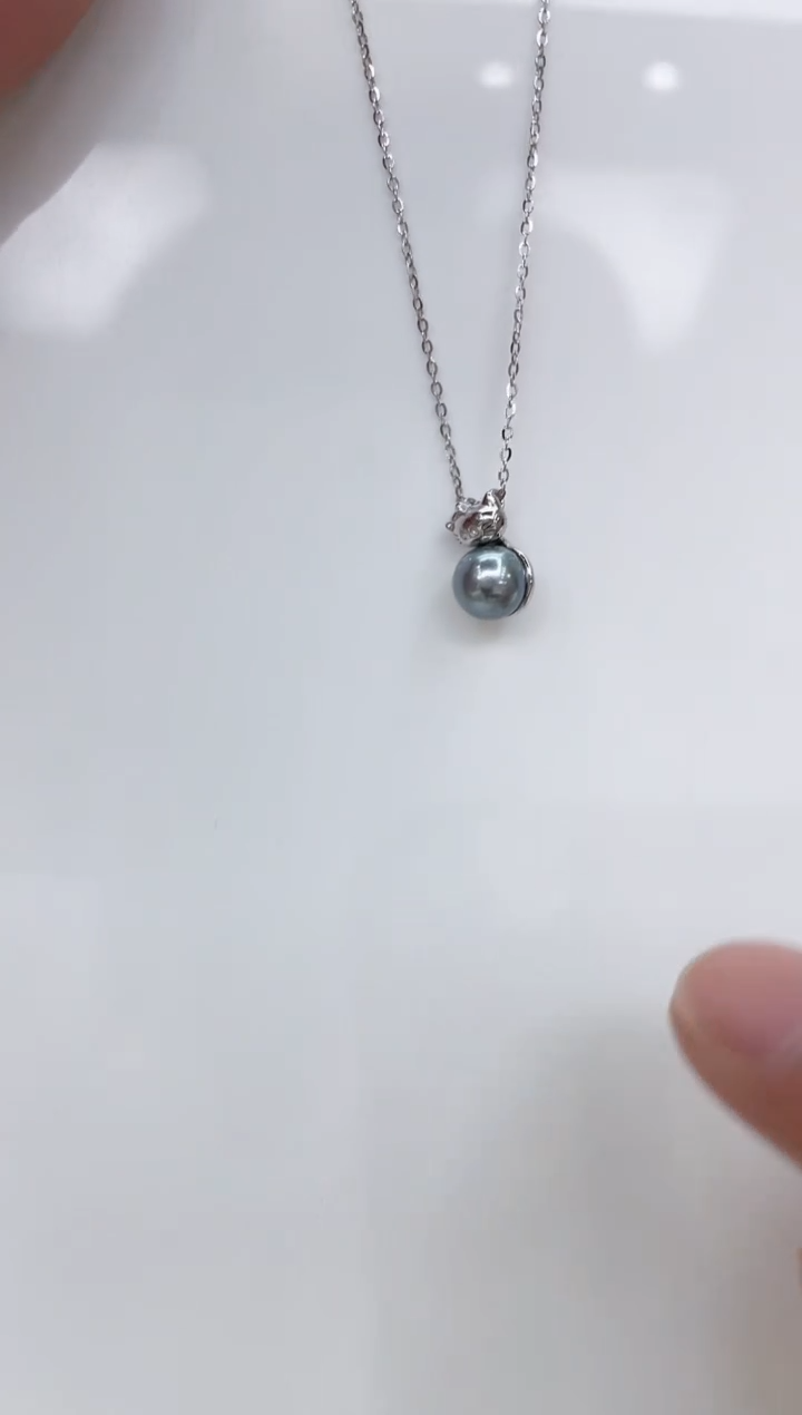 【闪购商品】海水珍珠颈饰银S925镶嵌海水珍珠项链