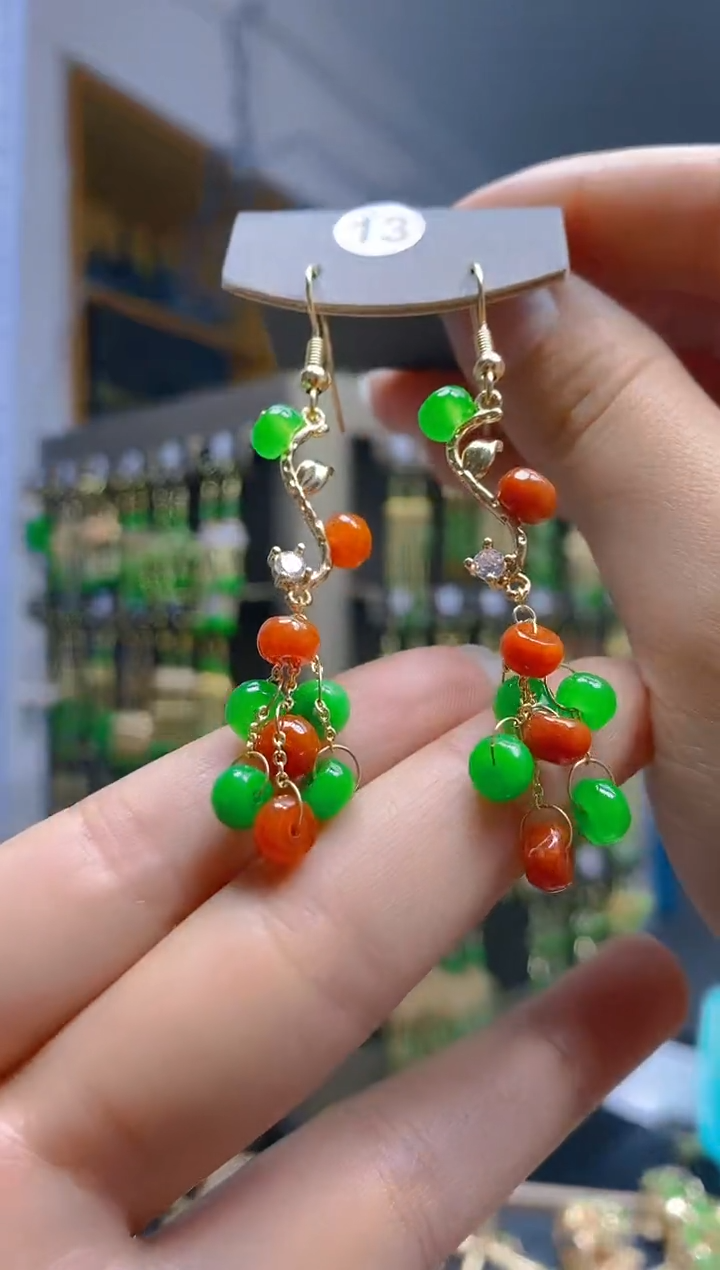 【闪购商品】翡翠耳饰合金0428翡翠耳钩