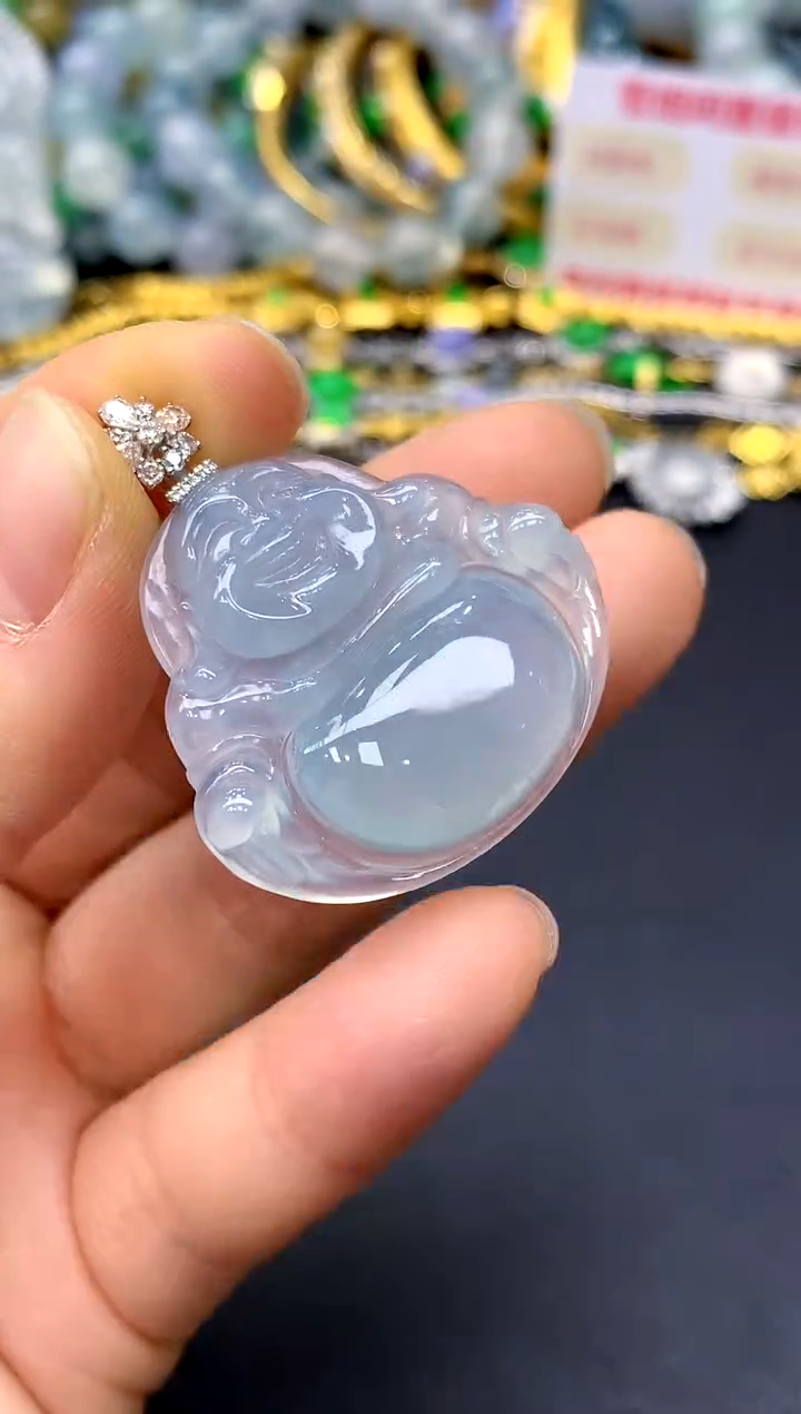 颈饰18K金镶嵌翡翠178-中国好珍宝