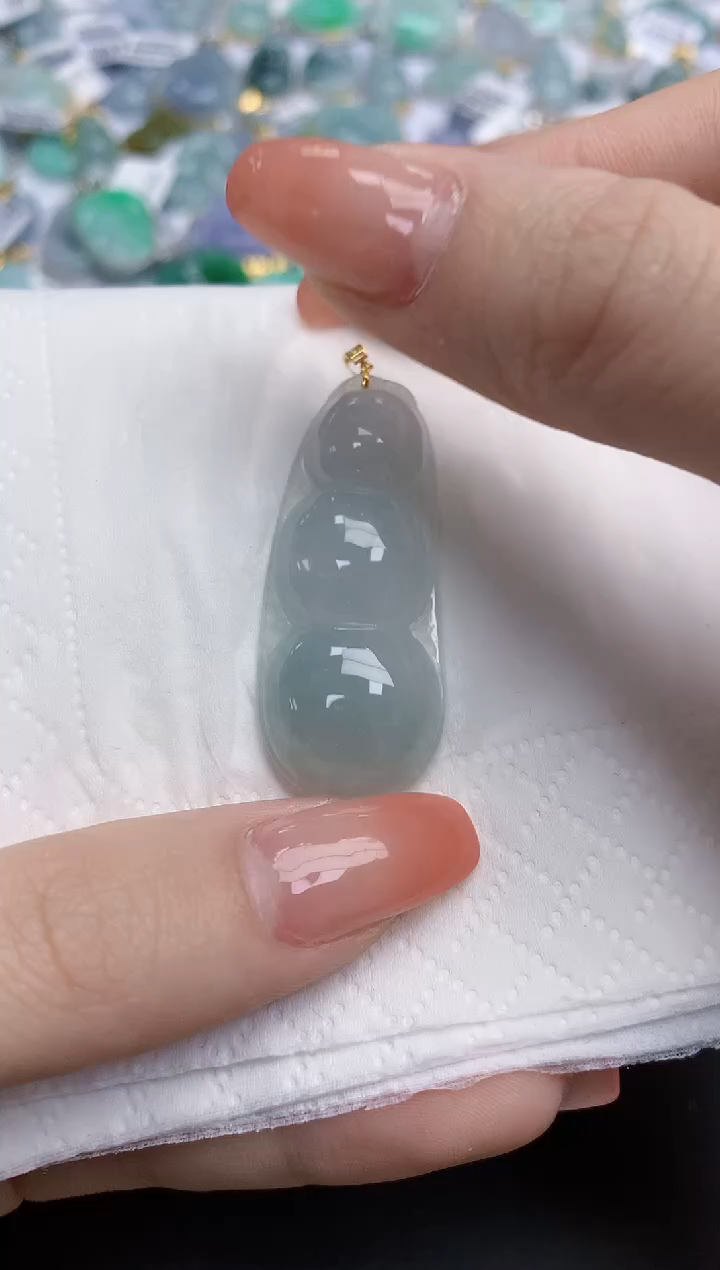 【闪购商品】翡翠颈饰18K金镶嵌天然缅甸翡翠A货