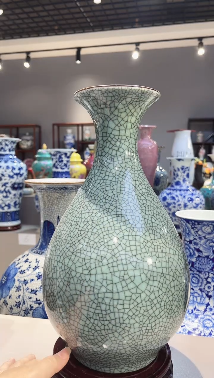 摆件景德镇陶瓷花瓶32公分