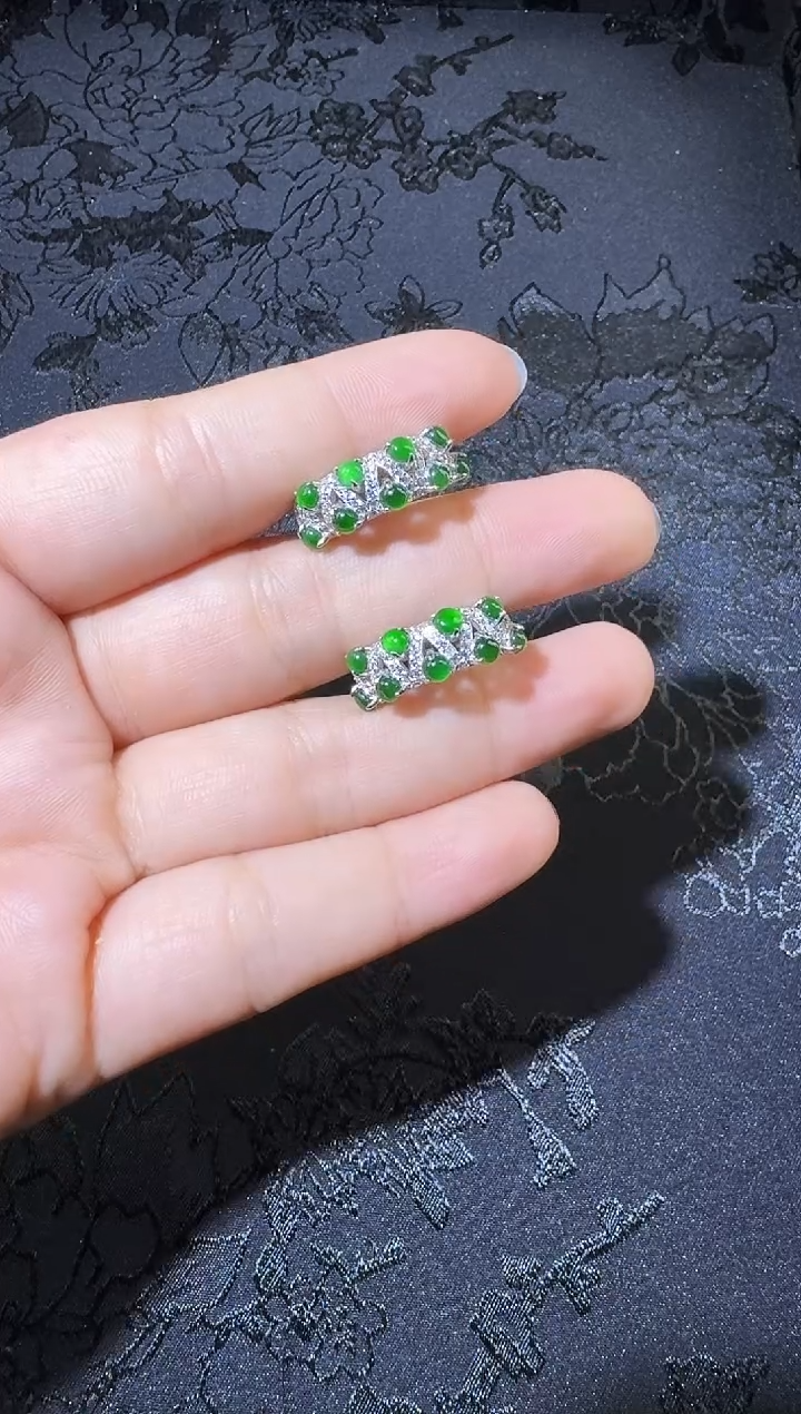 【闪购商品】翡翠耳饰银S925镶嵌耳包