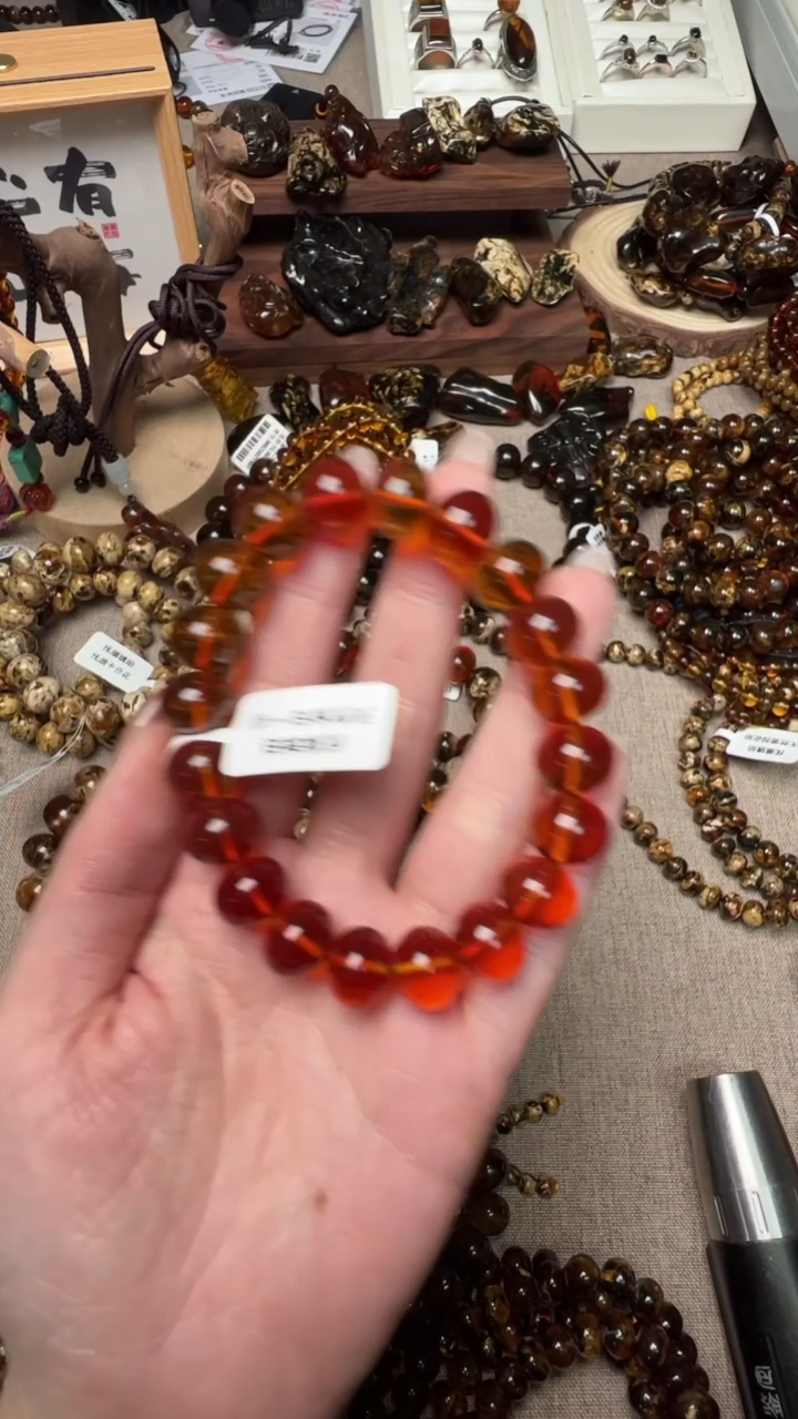 【闪购商品】琥珀手链未镶嵌抚顺琥珀12mm