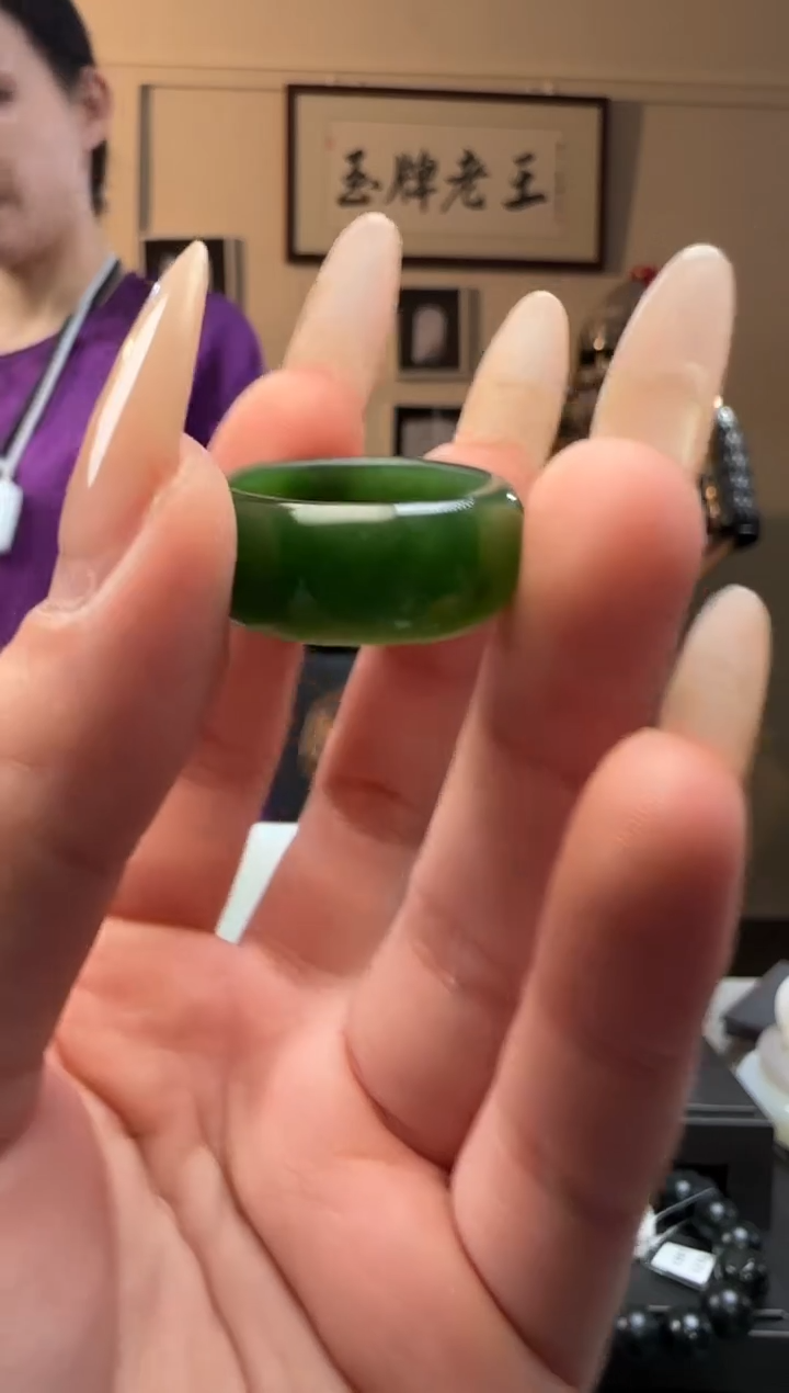 【闪购商品】和田玉碧玉戒指未镶嵌（19-21）