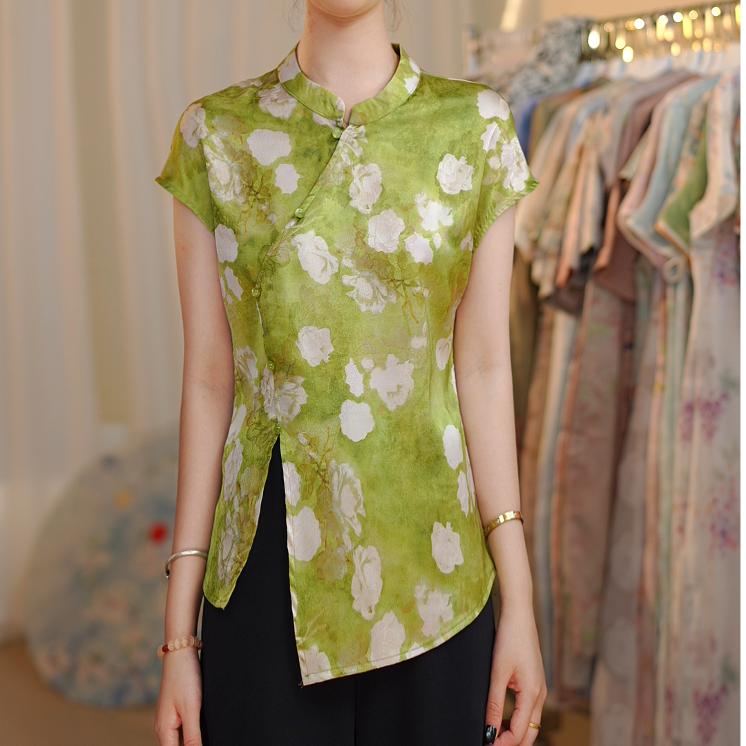 【渊婷】新中式国风上衣短袖女士上衣