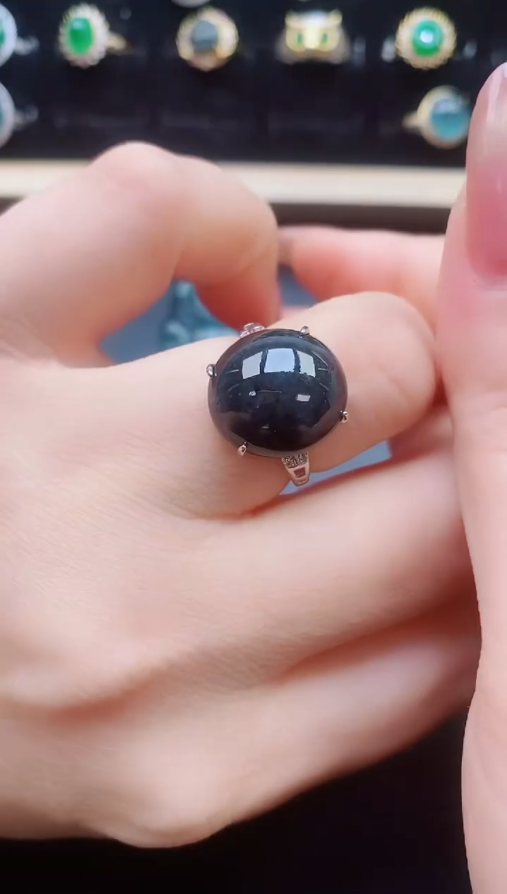 翡翠戒指银S925镶嵌321321