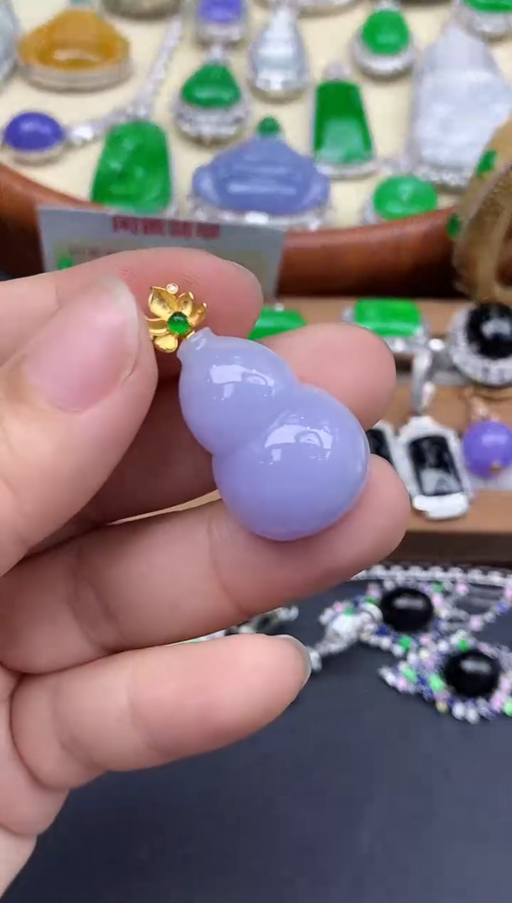 颈饰18K金镶嵌翡翠419-中国好珍宝