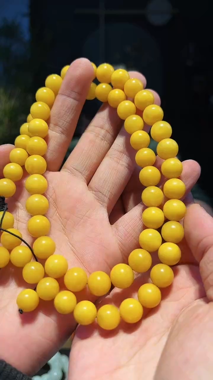【闪购商品】蜜蜡手串未镶嵌11+手持(鸡油黄)