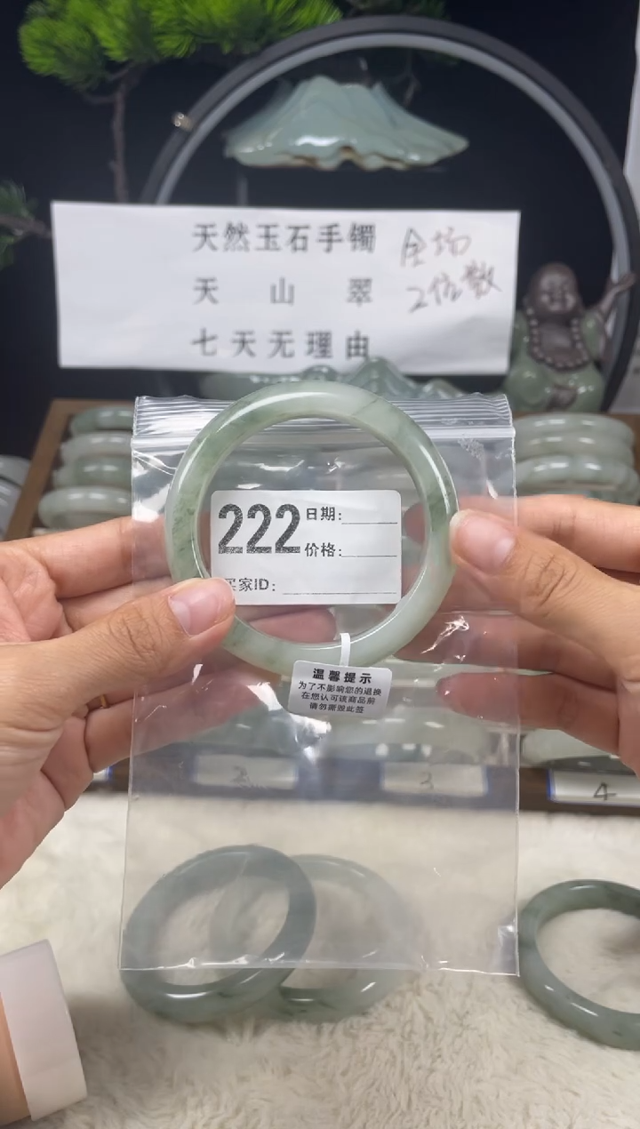 未镶嵌手镯石英质玉（天山翠）222