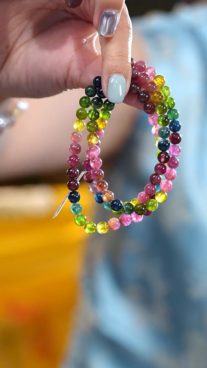 未镶嵌颈饰碧玺S54175多样性发一碧玺多圈6mm