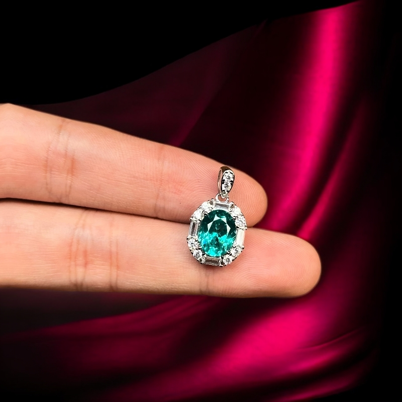 如懿高订093-轻奢培育帕拉伊巴精切合金吊坠